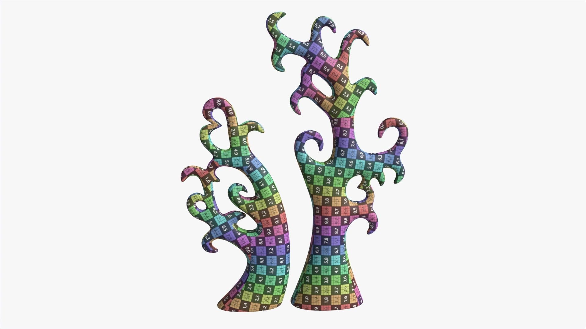 Abstract Tree Ceramic Figurine Set 06 v2 3D model_7