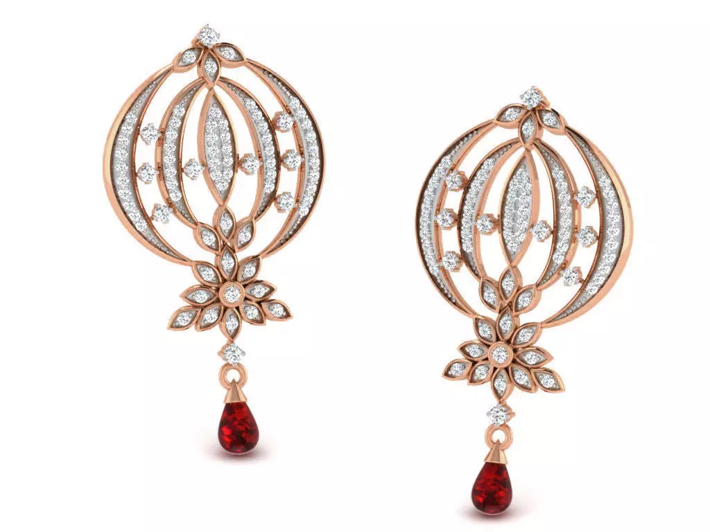 Women drop earrings 3dm render detail 3D print model_0