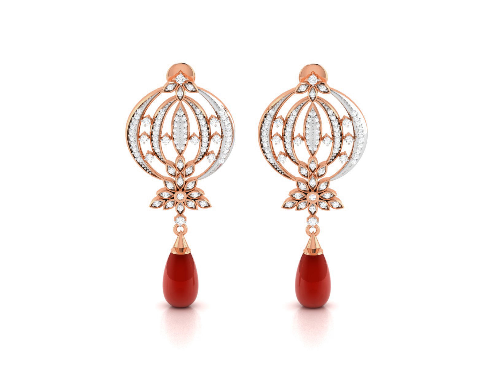 Women drop earrings 3dm render detail 3D print model_3