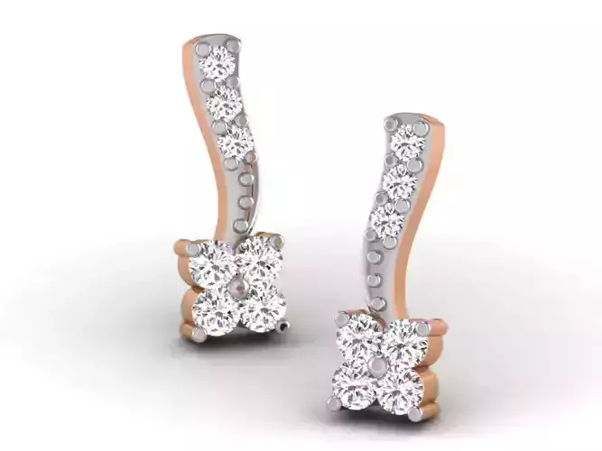 Women studs earrings 3dm render detail