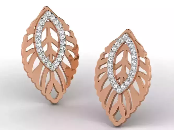 Women studs earrings 3dm render detail