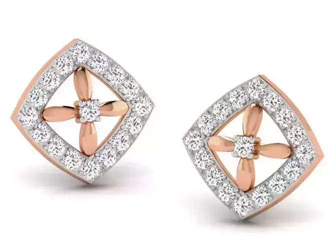 Women studs earrings 3dm render detail