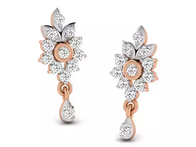 Women drop earrings 3dm render detail