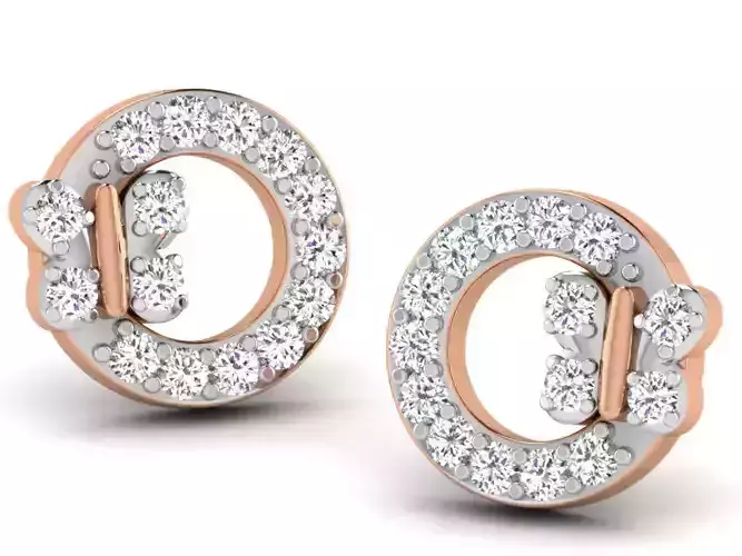 Women studs earrings 3dm render detail