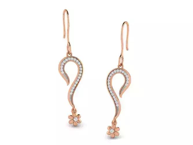 Women drop earrings 3dm render detail