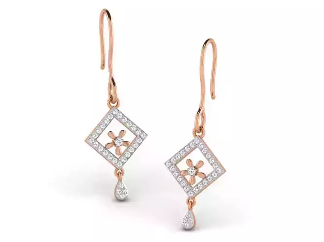 Women drop earrings 3dm render detail
