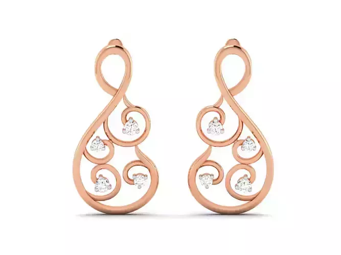 Women studs earrings 3dm render detail