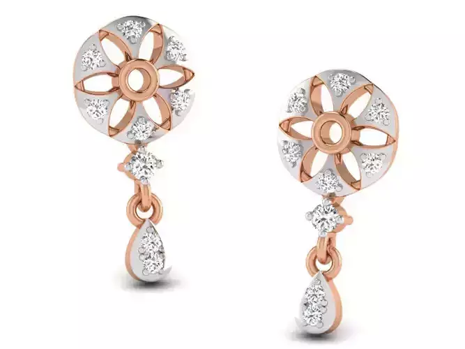 Women studs earrings 3dm render detail