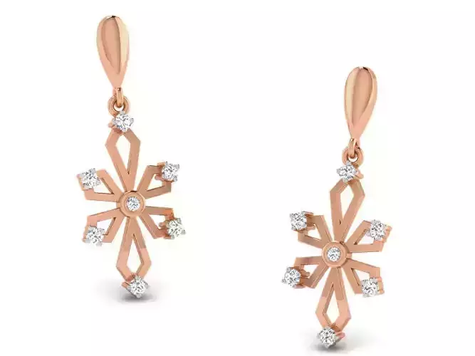 Women drop earrings 3dm render detail