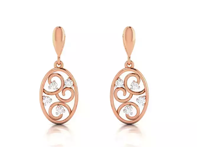 Women drop earrings 3dm render detail