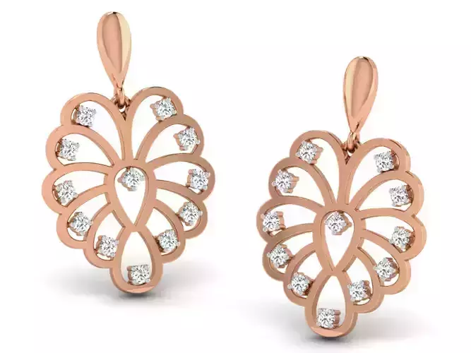 Women drop earrings 3dm render detail