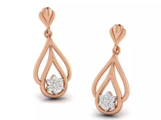 Women drop earrings 3dm render detail