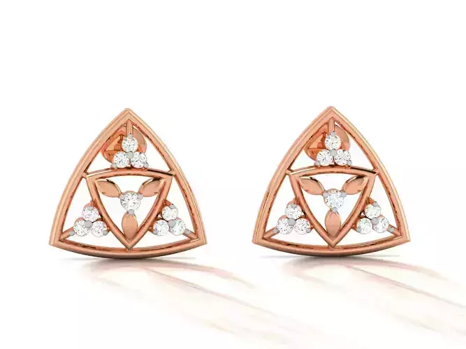 Women studs earrings 3dm render detail