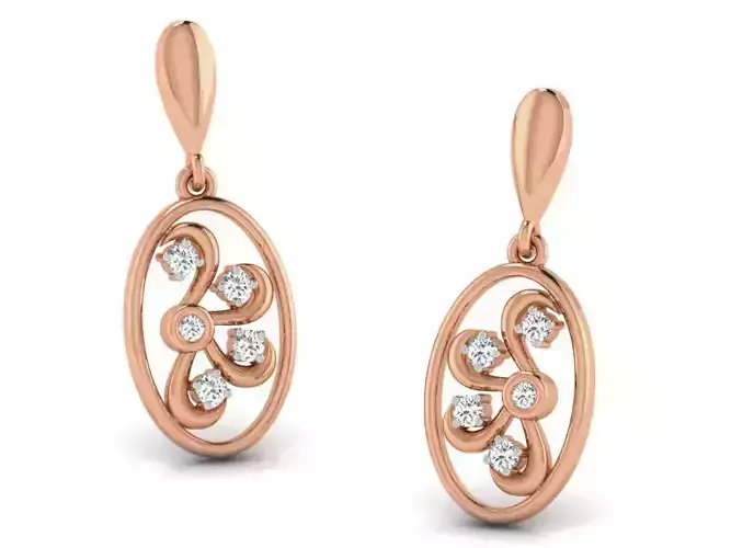 Women drop earrings 3dm render detail