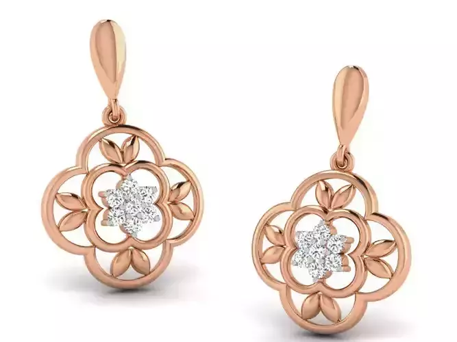 Women drop earrings 3dm render detail