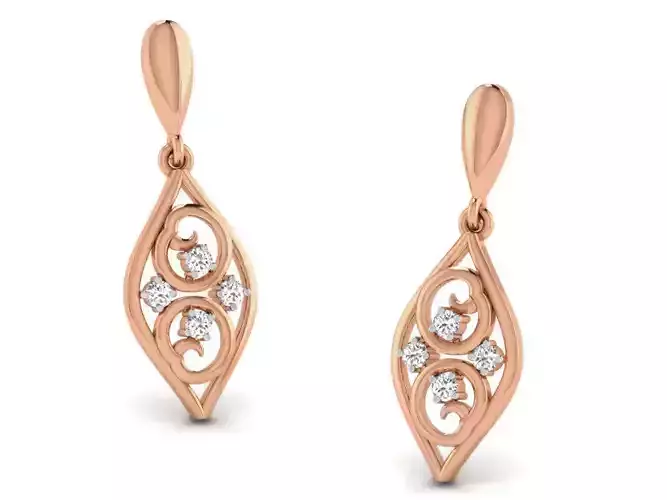 Women drop earrings 3dm render detail