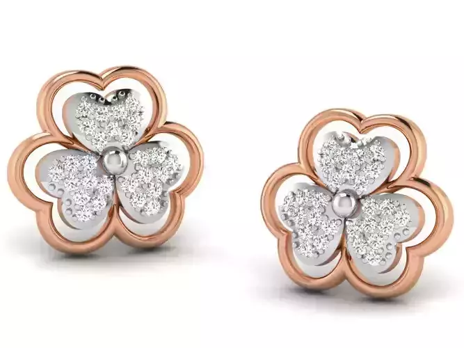 Women studs earrings 3dm render detail