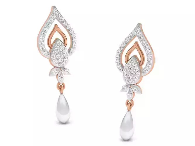 Women drop earrings 3dm render detail