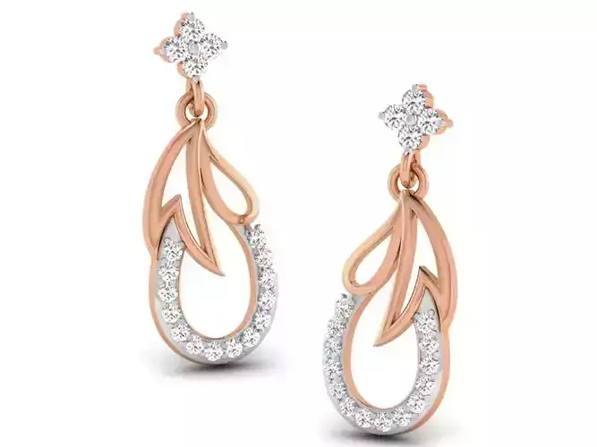 Women drop earrings 3dm render detail