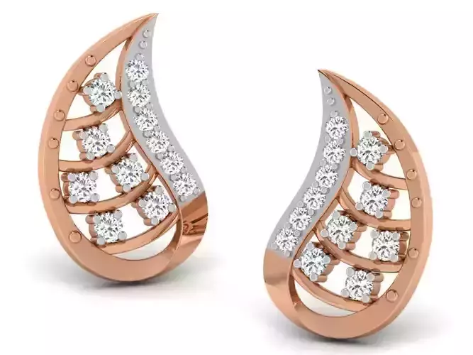 Women studs earrings 3dm render detail