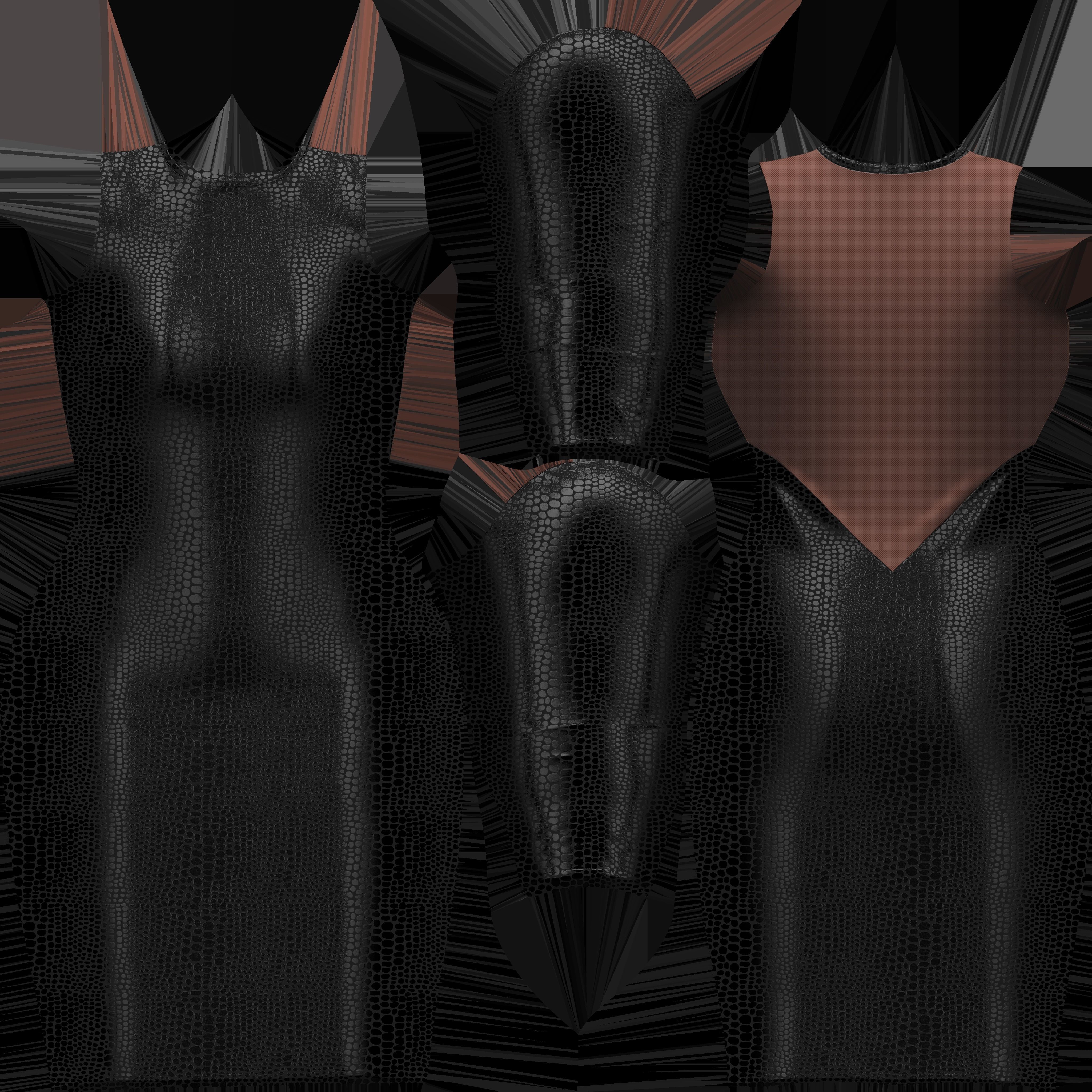 Female SnakeSkin Bodycon Dress Low-poly 3D model_10