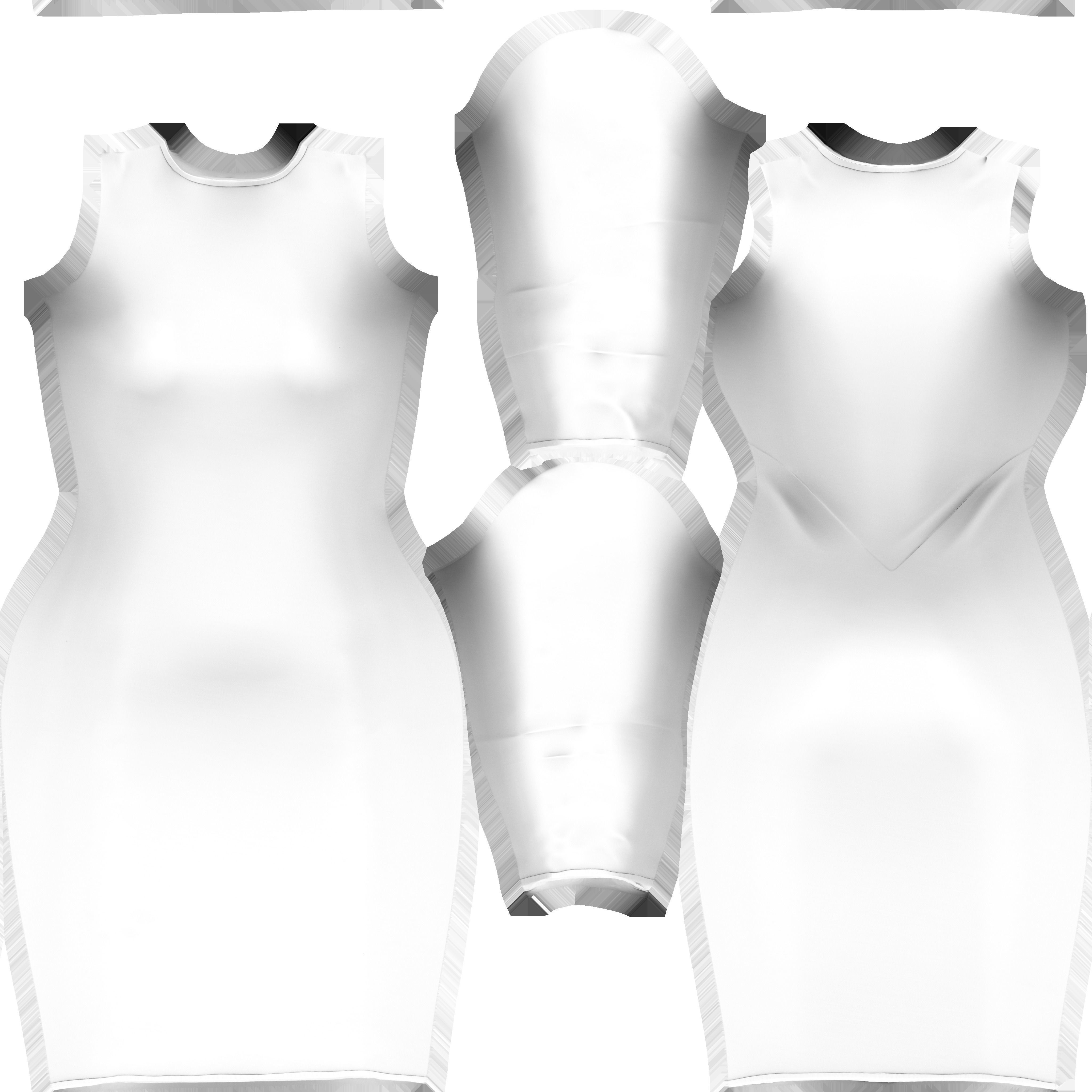 Female SnakeSkin Bodycon Dress Low-poly 3D model_11