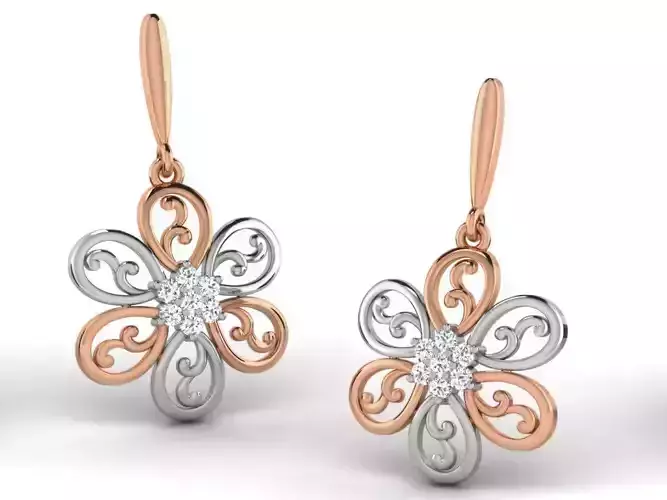 Women drop earrings 3dm render detail