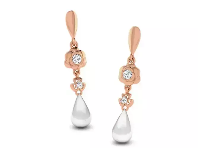 Women drop earrings 3dm render detail