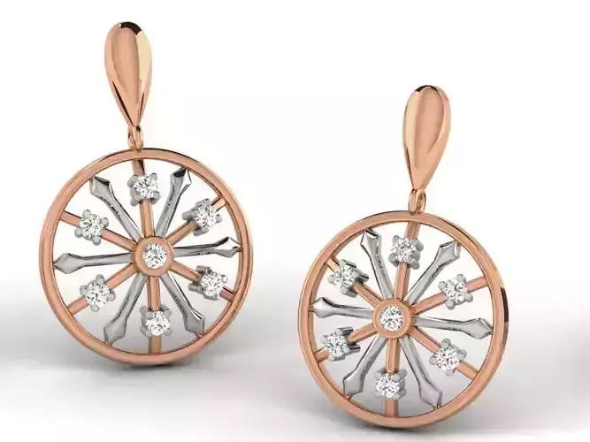 Women drop earrings 3dm render detail