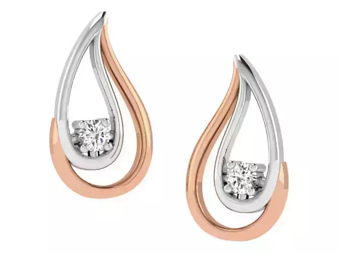 Women studs earrings 3dm render detail