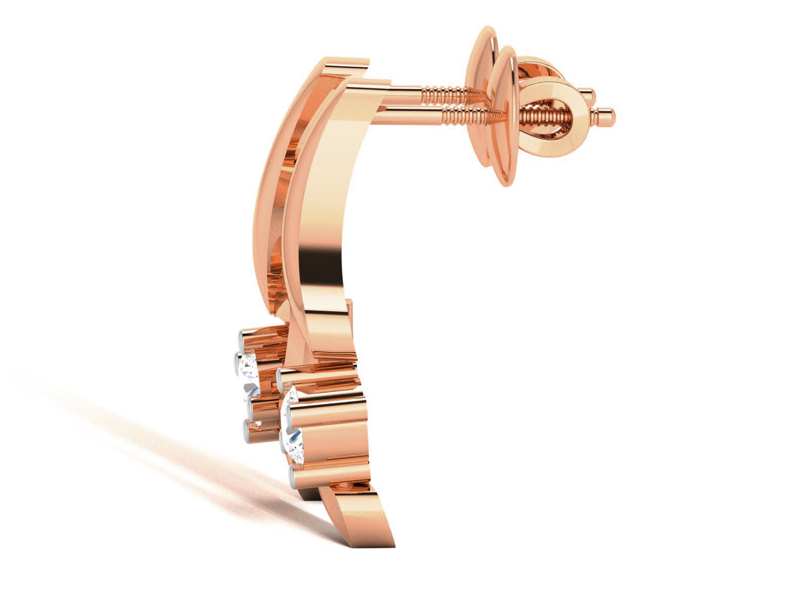 Women studs earrings 3dm render detail 3D print model_4