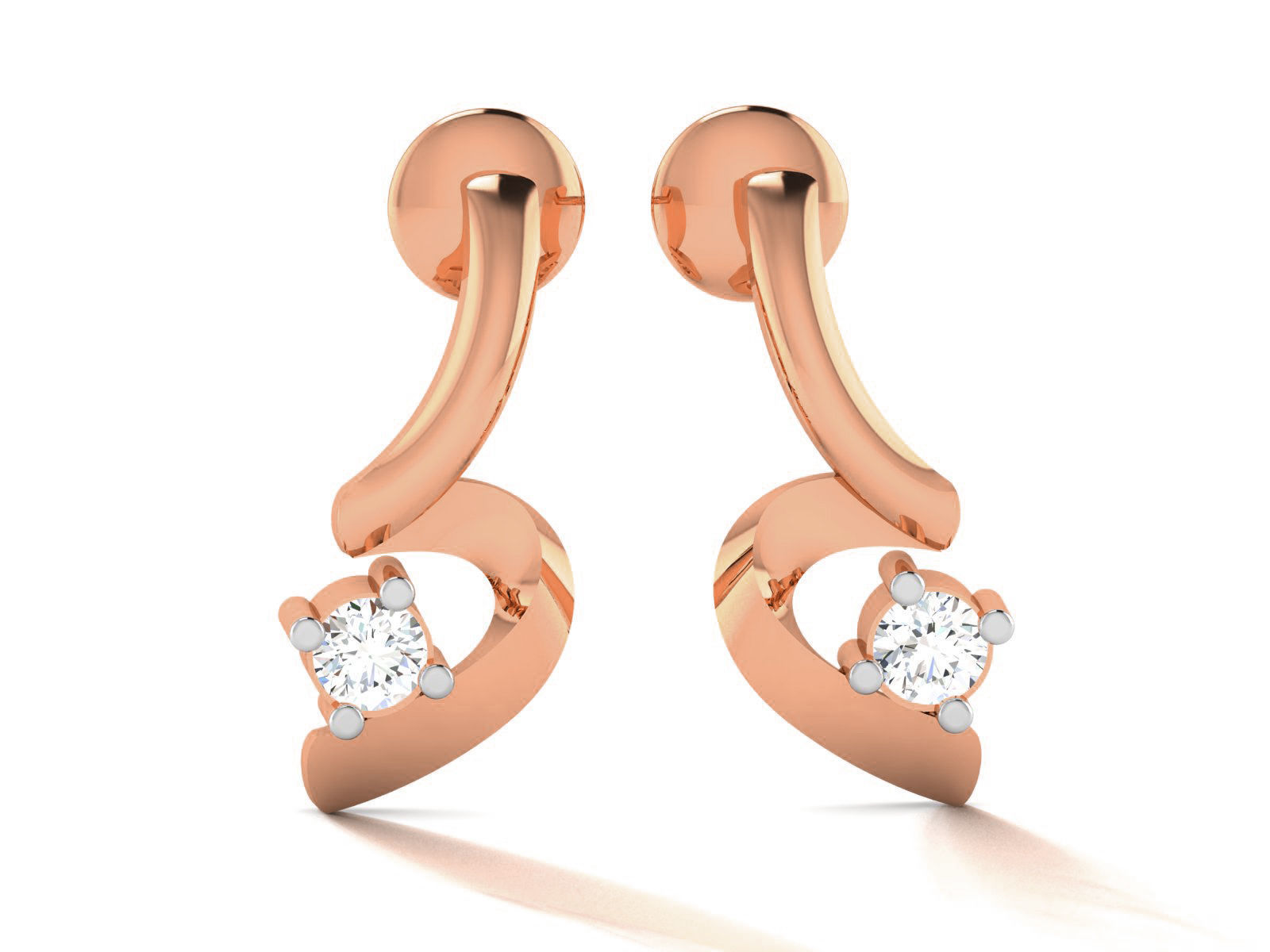 Women studs earrings 3dm render detail 3D print model_3