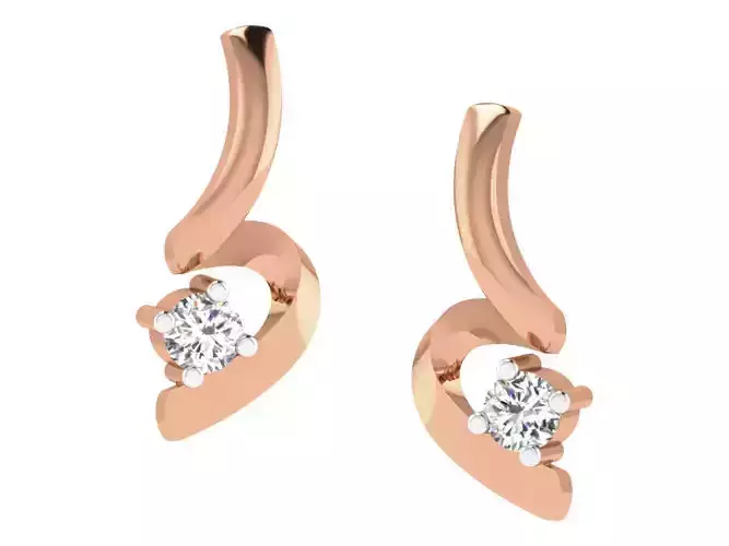 Women studs earrings 3dm render detail