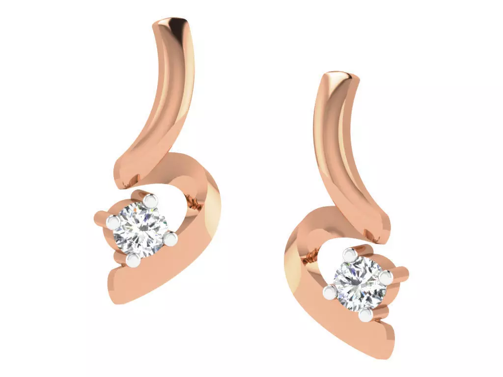 Women studs earrings 3dm render detail 3D print model_0