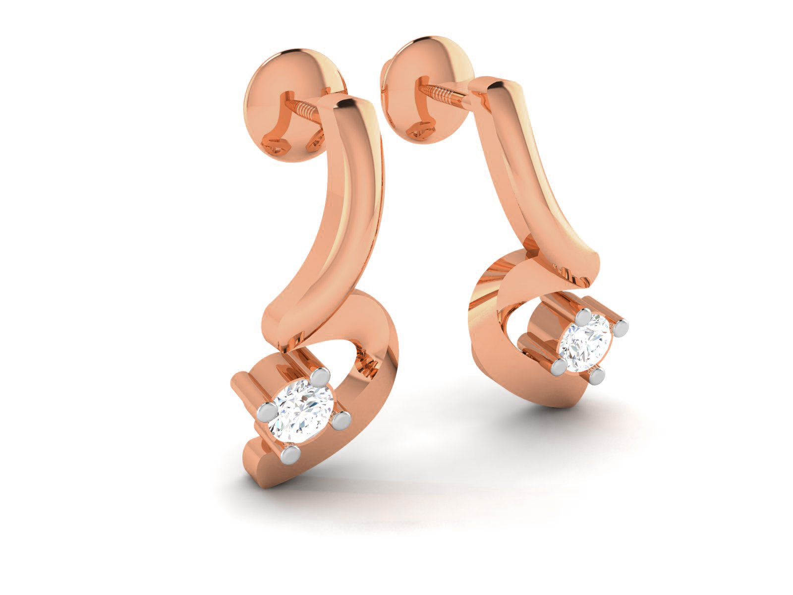 Women studs earrings 3dm render detail 3D print model_2