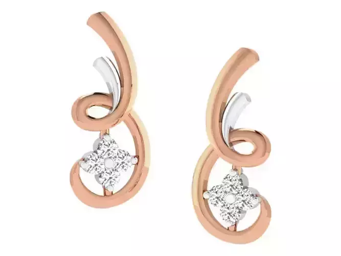 Women studs earrings 3dm render detail