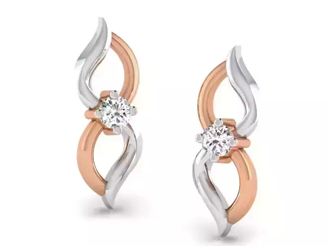 Women studs earrings 3dm render detail