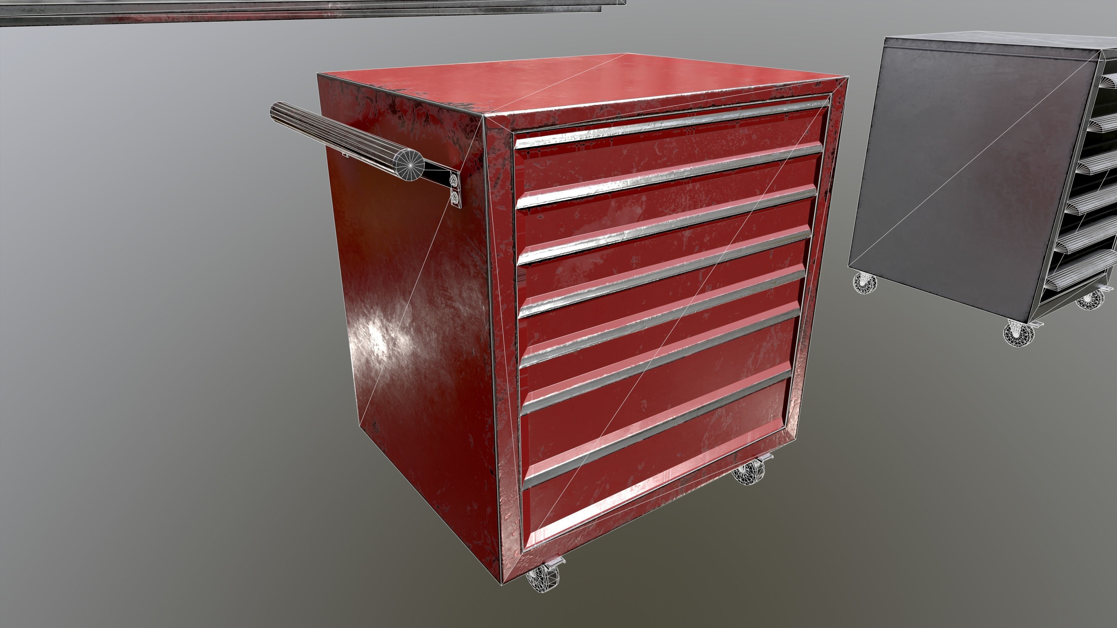 workshop garage cabinets lockers collection game ready  Low-poly 3D model_5