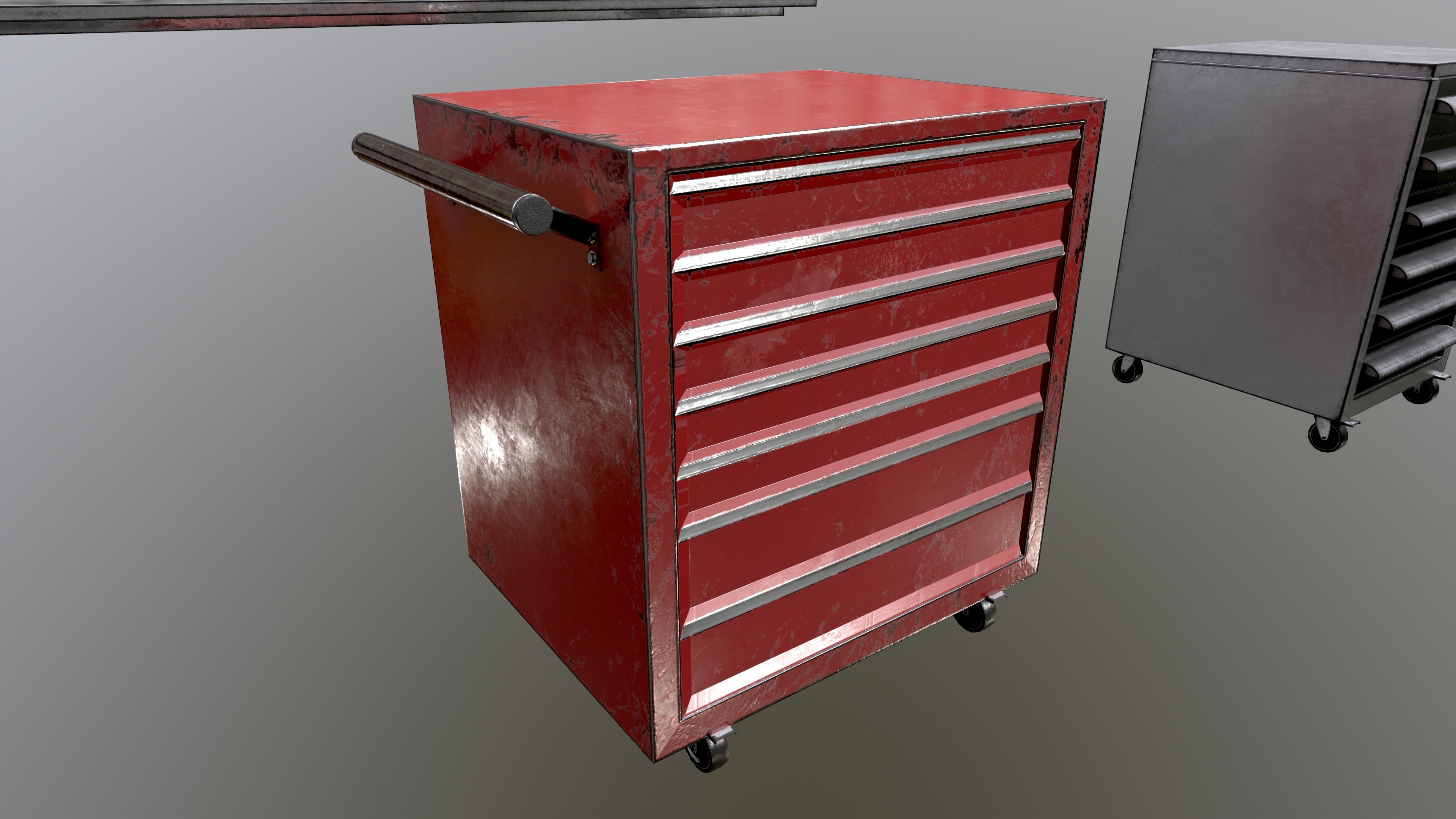 workshop garage cabinets lockers collection game ready  Low-poly 3D model_4