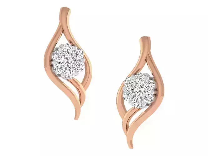 Women studs earrings 3dm render detail