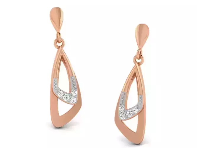Women drop earrings 3dm render detail