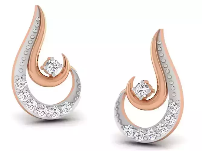 Women studs earrings 3dm render detail