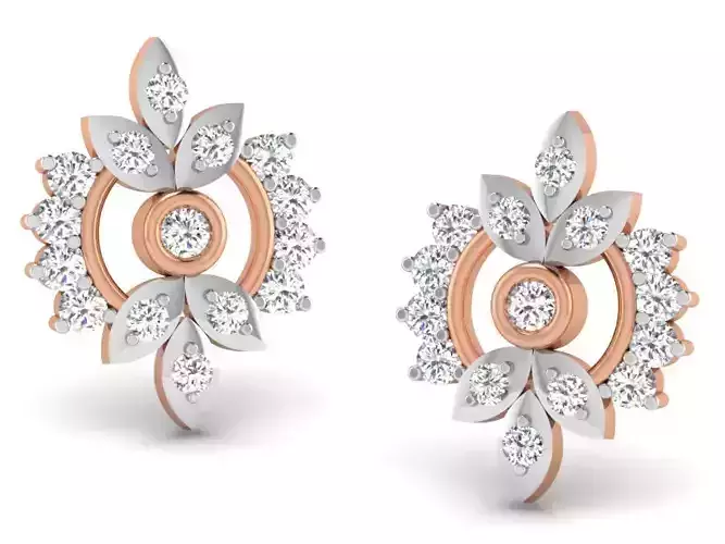 Women studs earrings 3dm render detail