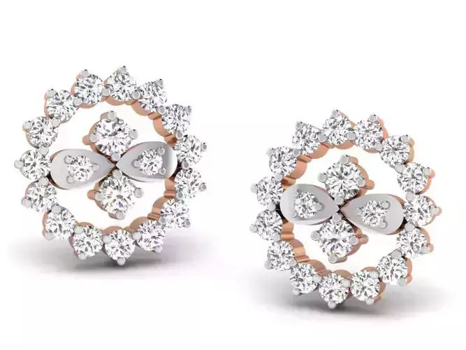 Women studs earrings 3dm render detail