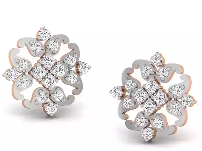 Women studs earrings 3dm render detail