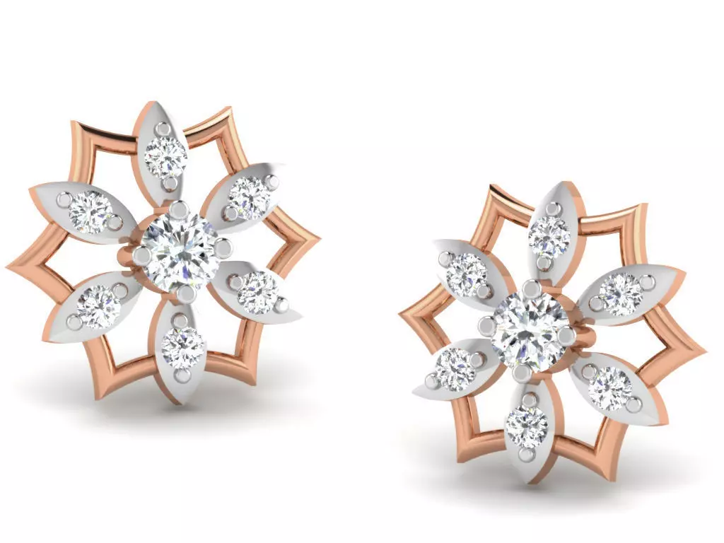 Women studs earrings 3dm render detail 3D print model_0