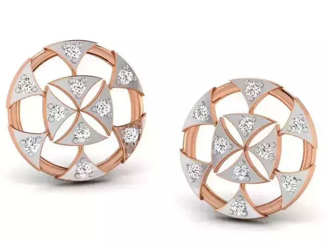 Women studs earrings 3dm render detail