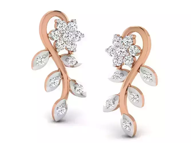 Women studs earrings 3dm render detail