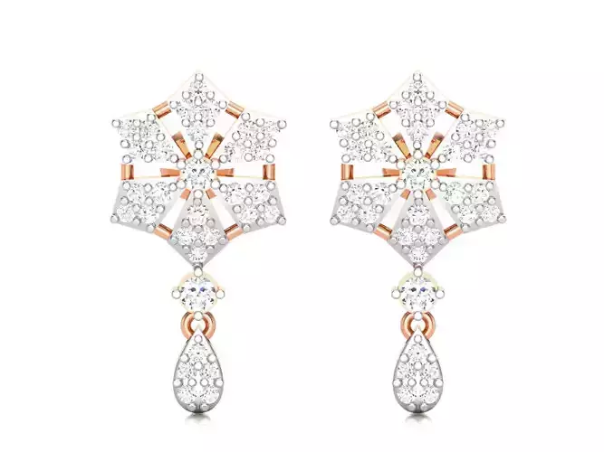 Women drop earrings 3dm render detail