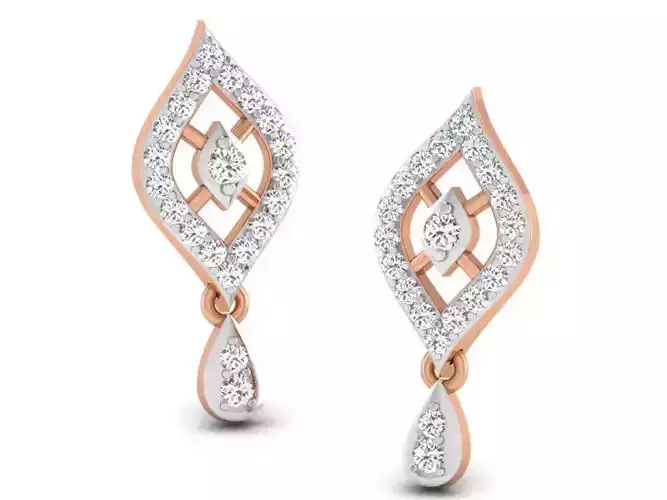 Women drop earrings 3dm render detail